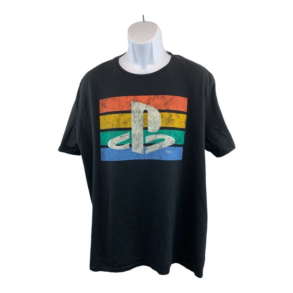 Playstation Logo Old Navy T-Shirt Mens Size XXL Black Unisex Short Sleeve